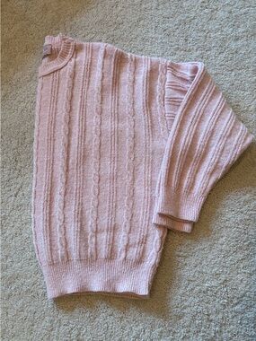 Vintage-Soft Pink Cable Knit Women’s Sweater
